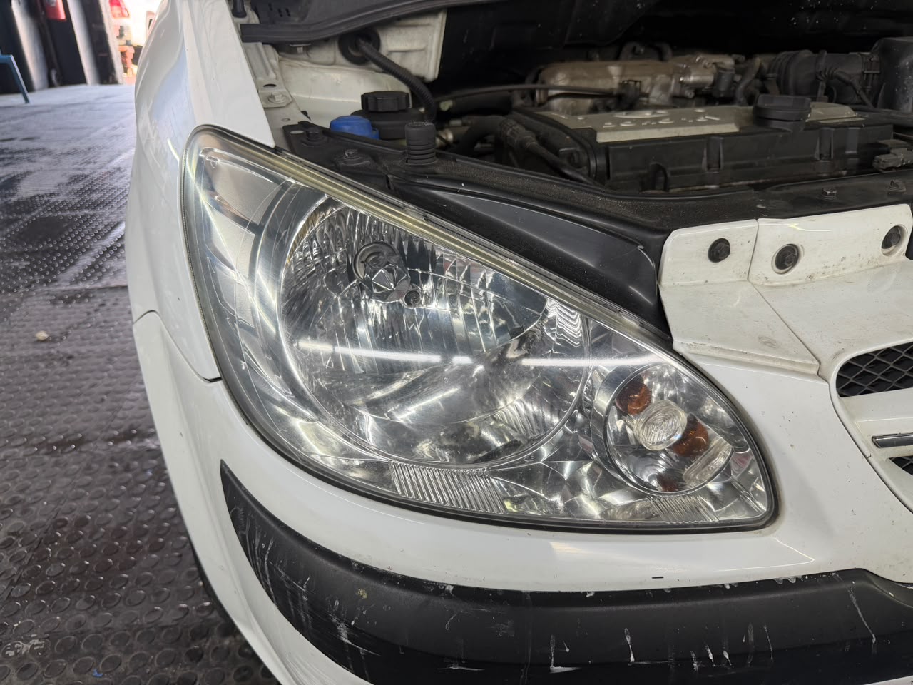 Clear headlight after restoration